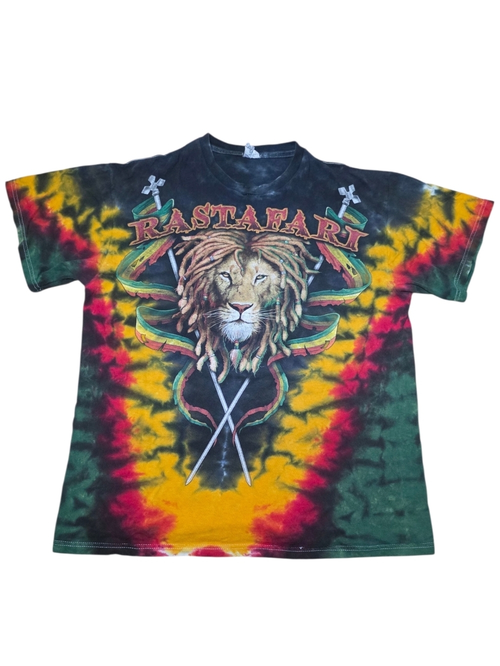 Delta Pro Weight Vintage Rastafari Lion Graphic T-Shirt Size Large